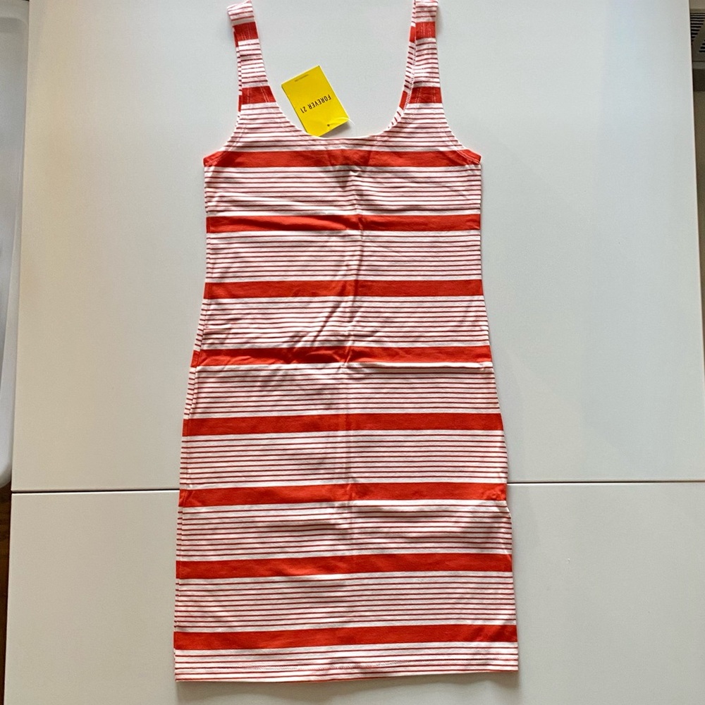 Forever 21 Striped Orange and White Bodycon Mini Dress